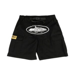 Corteiz Guerillaz 21′ Cargo Shorts Schwarz