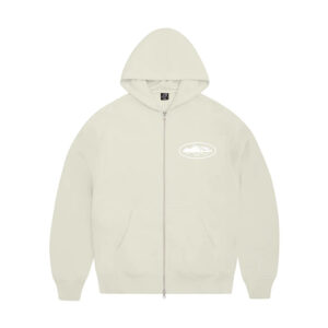 Corteiz Island Off-White Zip-Up Hoodie