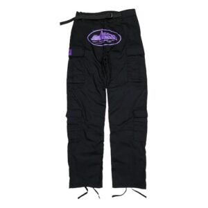 Corteiz Purp Guerillaz Cargos Schwarz Lila