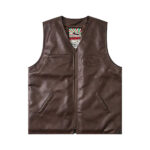 Corteiz Skydive Lederjacke in Braun